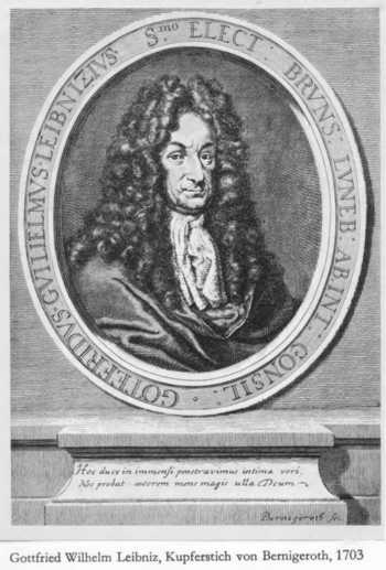 G.W. Leibniz. Kupferstich von Bernigeroth 